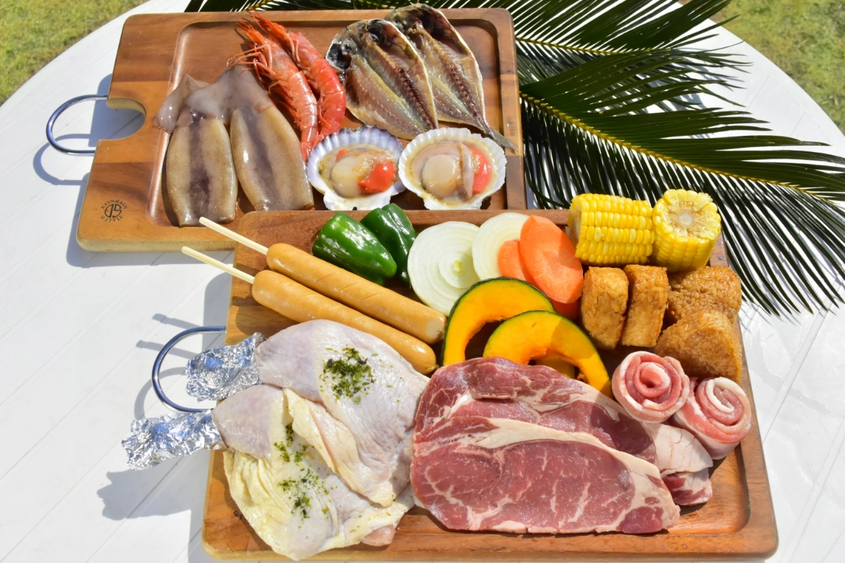 伊豆オーシャンBBQのデラックスプラン料理写真